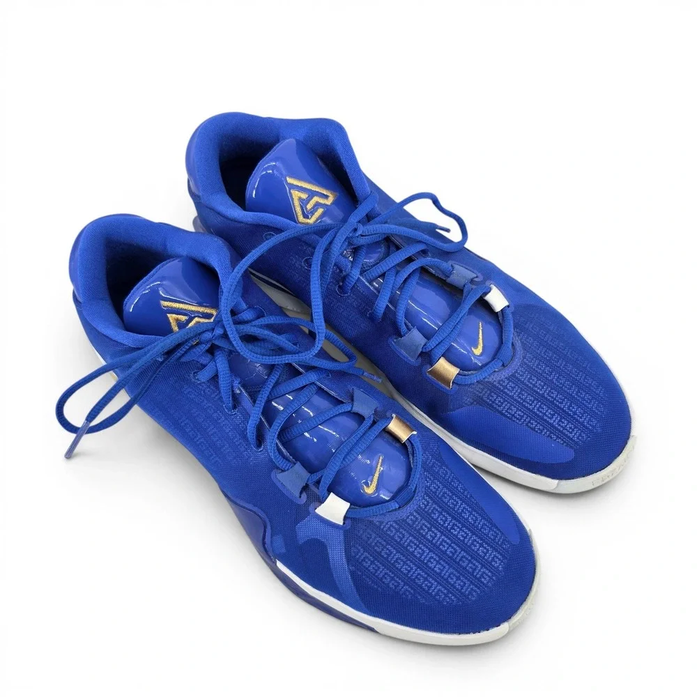 Nike Zoom Freak 1 Greece Basketball Shoes Blue Gold Men's Size 14 BQ5422-400 EUC